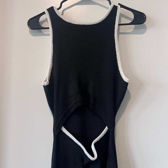 Black and White Cut Out Sweater Dress - Picture 2 of 4